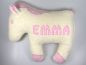 Preview: Kissen Pferd mit Namen rosa